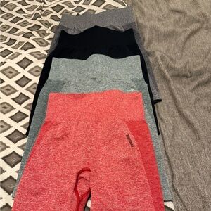 Gymshark Women's Athletic Shorts - Black, Gray, Red